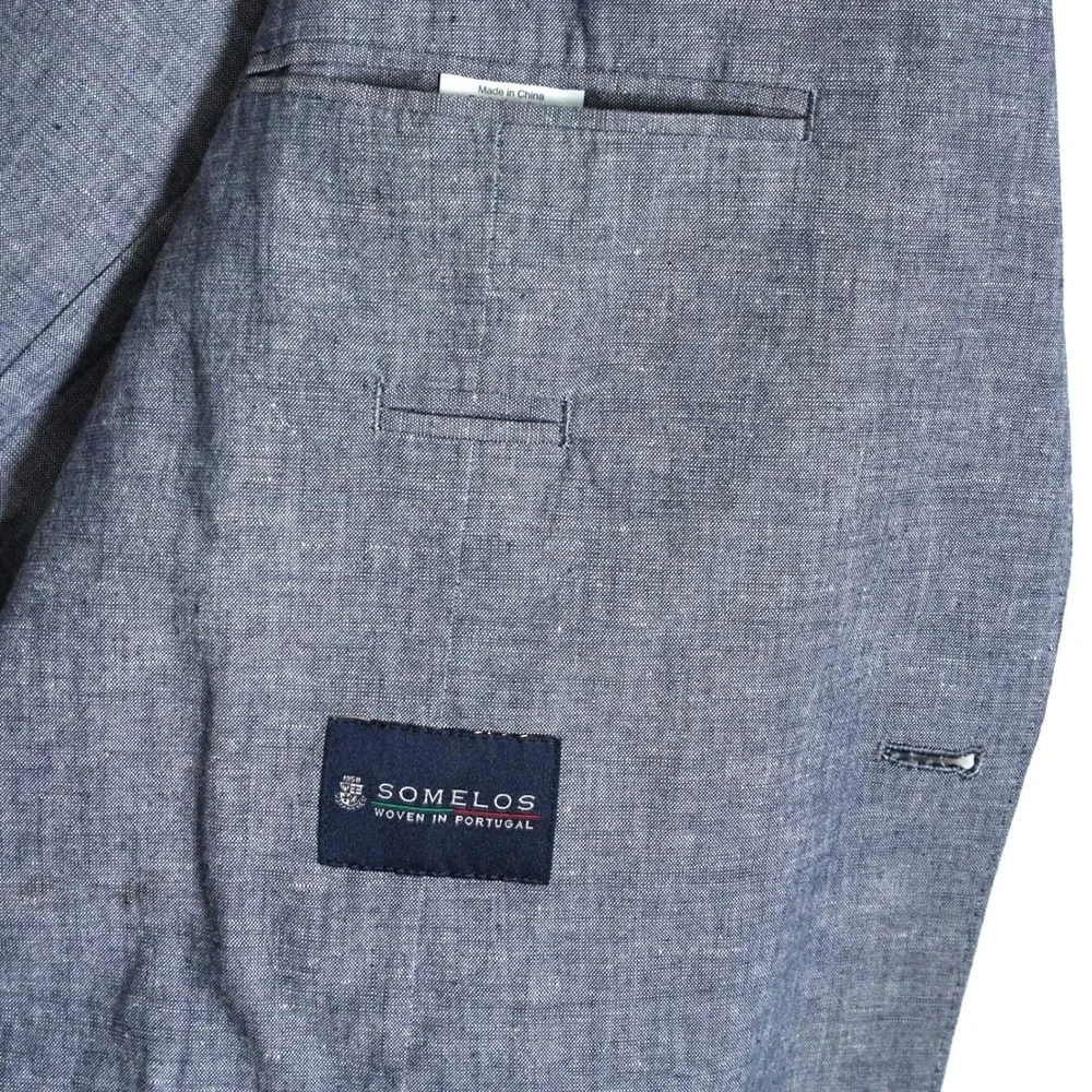 J.Crew Ludlow Slim Blazer 40R Gray Cotton Linen Somelos Portugal Sport Coat Mens